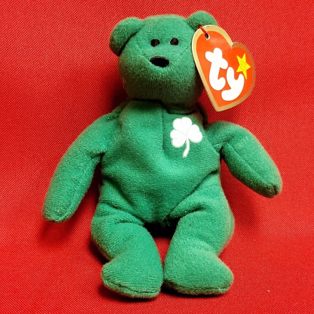 Ty Teenie Beanie Babies Erin The Green Irish Bear 1993 Plush Stuffed Animal
